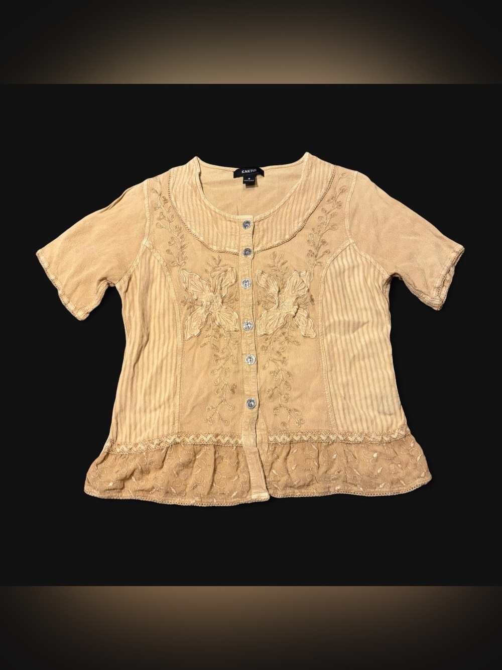 Western Grunge Floral Embroidered Top by Kaktus! - Picture 6 of 8